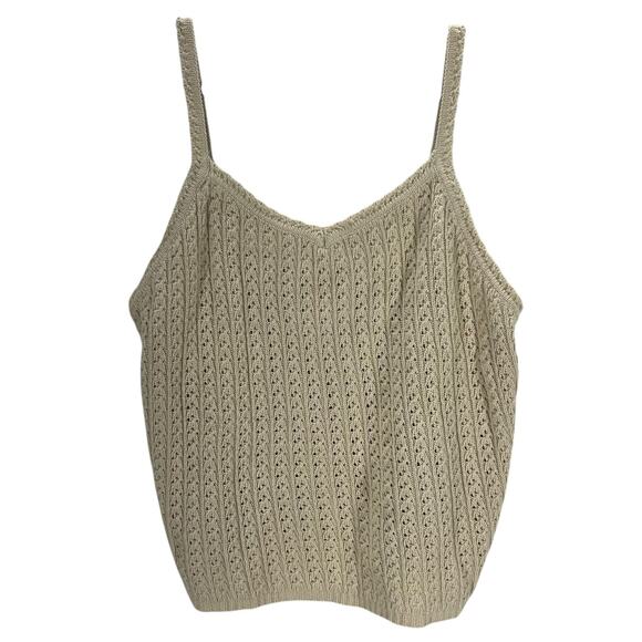 Maurices Beige Crochet Knit Tank Top Coastal Cowgirl Summer Core - Picture 1 of 5